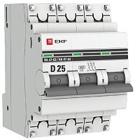 Выключатель автоматический EKF PROxima ВА47-63 3п 25А D 6кА картинка